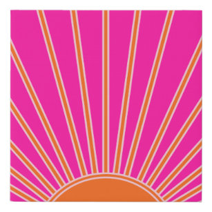 Sonnenaufgang Heiß rosa und orange Preppy Sonnensc Künstlicher Leinwanddruck