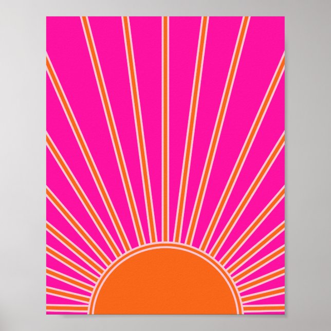 Sonnenaufgang Heiß rosa und orange Preppy Sonnensc Poster (Vorne)