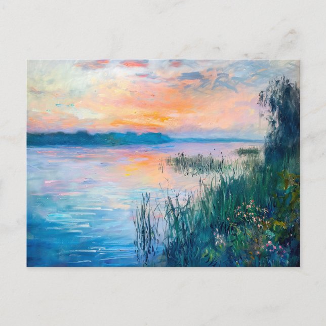 Sonnenaufgang Herbstflüsse Reflektionen Feiertagspostkarte (Vorderseite)