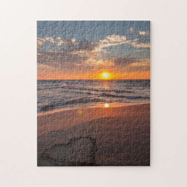 Sonnenaufgang Herz in Sand Puzzle (Vertikal)