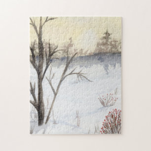Sonnenaufgang im Winter Puzzle