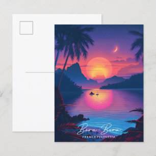 Sonnenaufgang in Bora-Bora Französisch-Polynesien  Postkarte