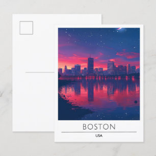 Sonnenaufgang in Boston Massachusetts USA Reise Postkarte