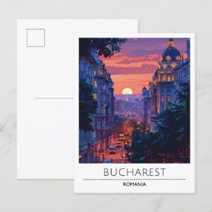 Sonnenaufgang in Bukarest Rumänien Reise  Postkarte