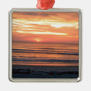 Sonnenaufgang in Daytona Beach, FL Silbernes Ornament