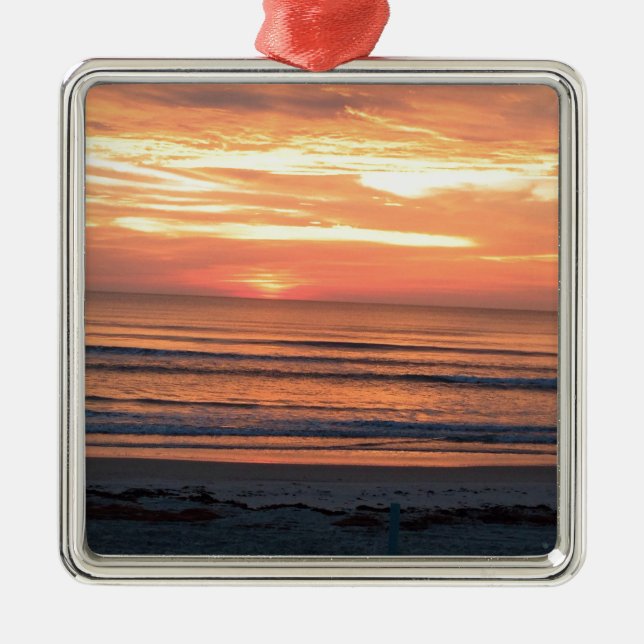 Sonnenaufgang in Daytona Beach, FL Silbernes Ornament (Vorne)