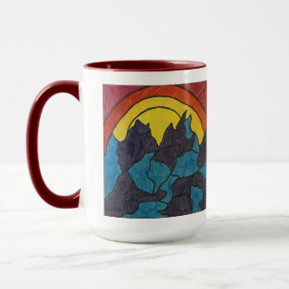 Sonnenaufgang in den Bergen Tasse