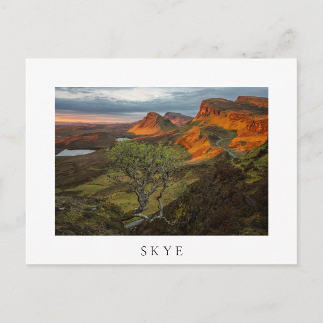 Sonnenaufgang in den Bergen von Quiraing auf Skye, Postkarte (Vorderseite)