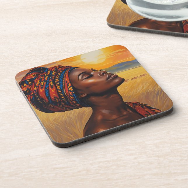 Sonnenaufgang in den Serengeti Getränkeuntersetzer (Linke Seite)