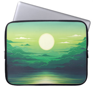 Sonnenaufgang in der Meeresillustration Bekleidung Laptopschutzhülle