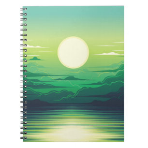 Sonnenaufgang in der Meeresillustration Bekleidung Notizblock