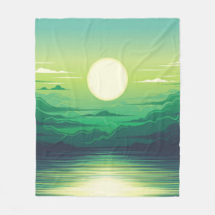 Sonnenaufgang in der Seemaschine, Kleidung, Kunst, Fleecedecke