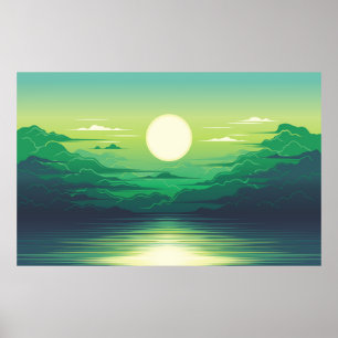 Sonnenaufgang in der Seemaschine, Kleidung, Kunst, Poster