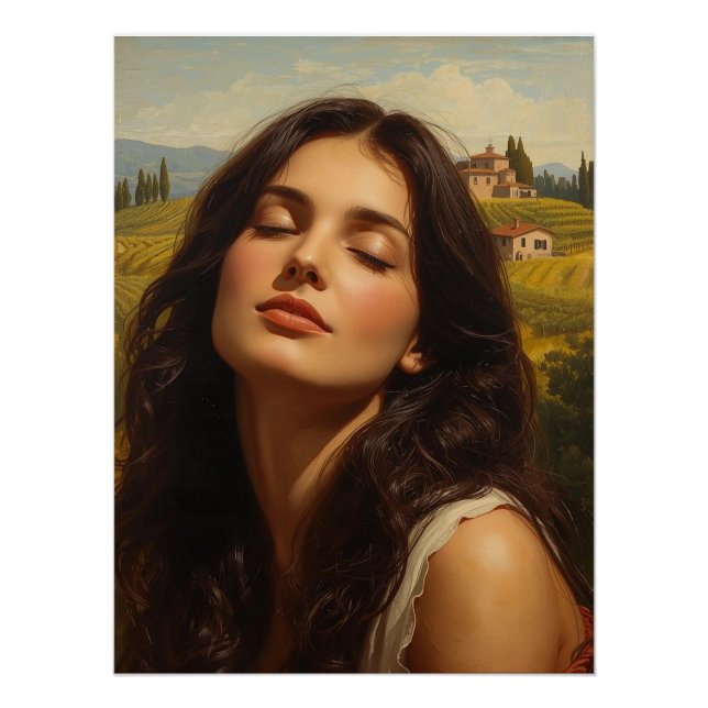 Sonnenaufgang in der Toskana Poster (Vorderseite)