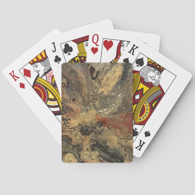 Sonnenaufgang in der Wüstenmalerei in Sandtönen Spielkarten (Rückseite)