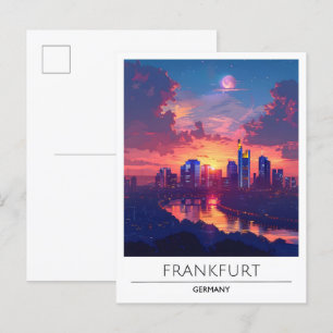 Sonnenaufgang in Frankfurt Deutschland Reise Postkarte