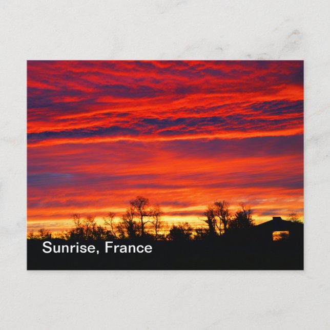 Sonnenaufgang in Frankreich Postkarte (Vorderseite)
