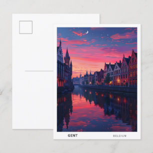 Sonnenaufgang in Gent Belgium Reisen Postkarte