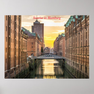 Sonnenaufgang in Hamburg Poster