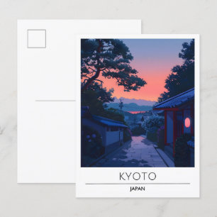 Sonnenaufgang in Kyoto Japan Reise Postkarte