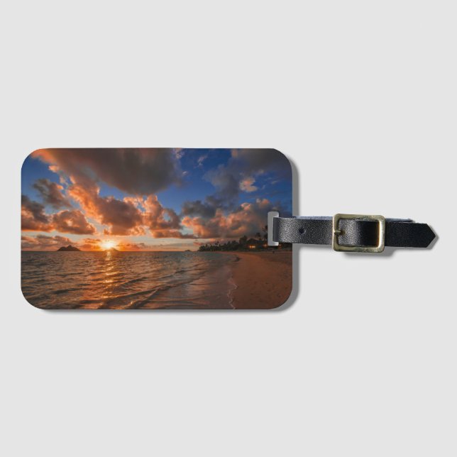 Sonnenaufgang in Mokulua Insel Gepäckanhänger (Vorderseite (Horizontal))