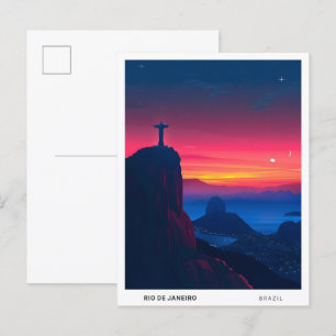 Sonnenaufgang in Rio de Janeiro Brasilien Reise  Postkarte