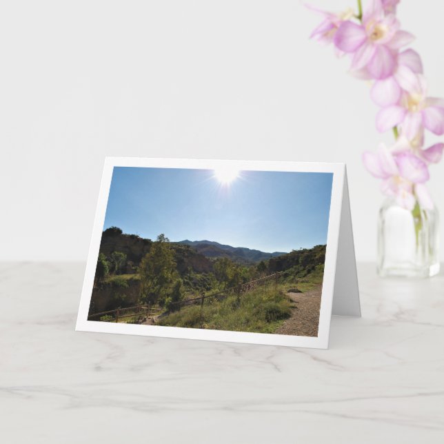 Sonnenaufgang in Ruta del Agua, Chelva, Valencia,  Karte (Orchidee)