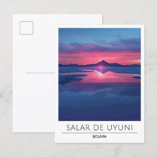 Sonnenaufgang in Salar de Uyuni Bolivien Reise Postkarte