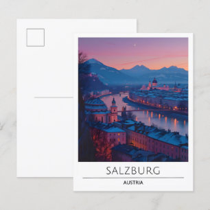 Sonnenaufgang in Salzburg Österreich Reise Postkarte