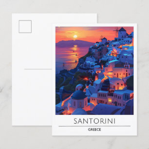 Sonnenaufgang in Santorini Griechenland Reise  Postkarte