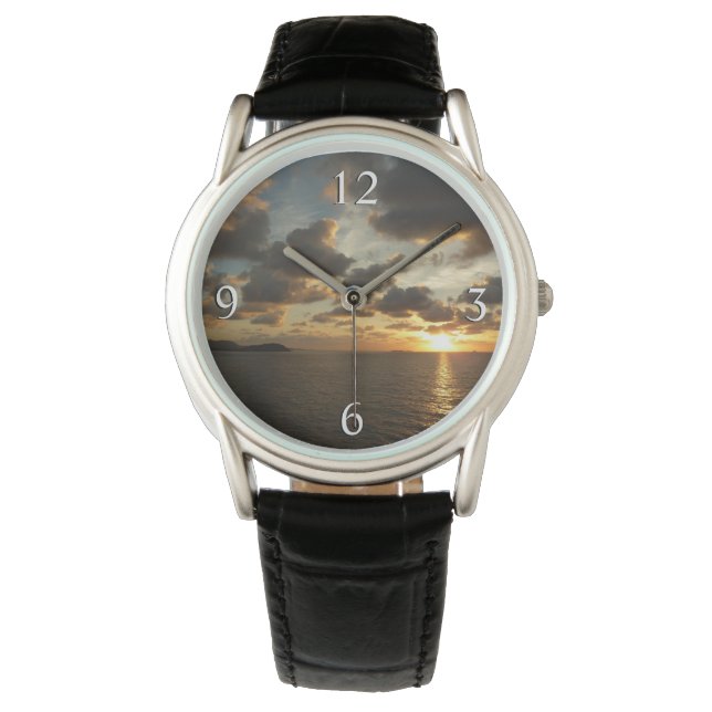 Sonnenaufgang in St. Thomas I. US-Jungfrau Armbanduhr (Vorderseite)