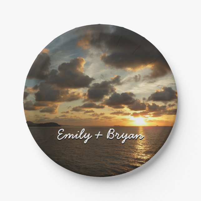 Sonnenaufgang in St. Thomas I. US-Jungfrau Pappteller (Vorderseite)