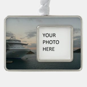 Sonnenaufgang in St. Thomas II Kreuzfahrt Seascape Rahmen-Ornament Silber