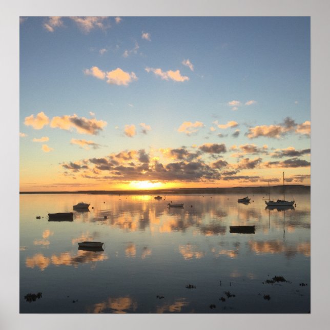 Sonnenaufgang in Wells neben dem Meer Norfolk Poster (Vorne)
