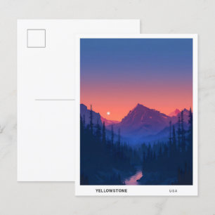 Sonnenaufgang in Yellowstone USA Reise  Postkarte
