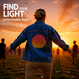 Sonnenaufgang in Zuckerwolkenglühen Jeansjacke
