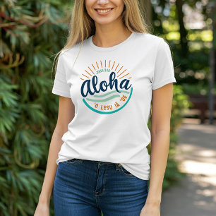 Sonnenaufgang "Jesus liebt dich" Hawaiianisches T- T-Shirt