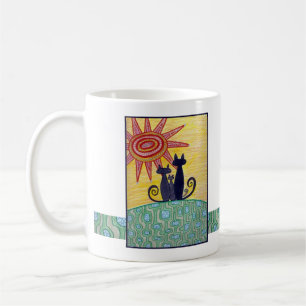 Sonnenaufgang-Katzen-Tasse Tasse