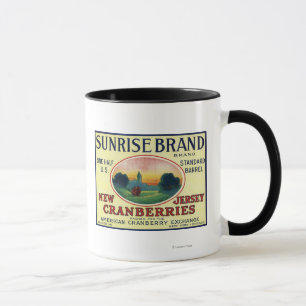 Sonnenaufgang-Marken-Moosbeeraufkleber Tasse