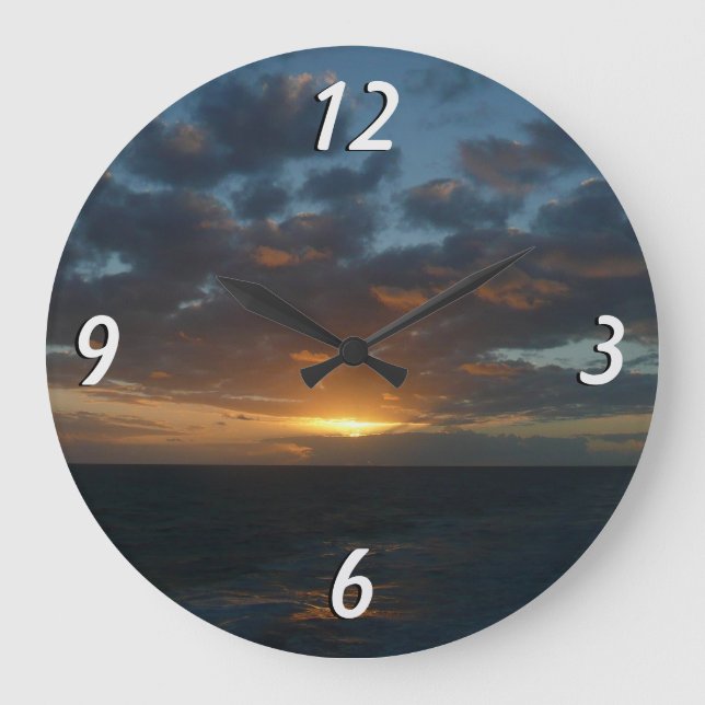 Sonnenaufgang Meer II Meer Seascape Große Wanduhr (Vorderseite)