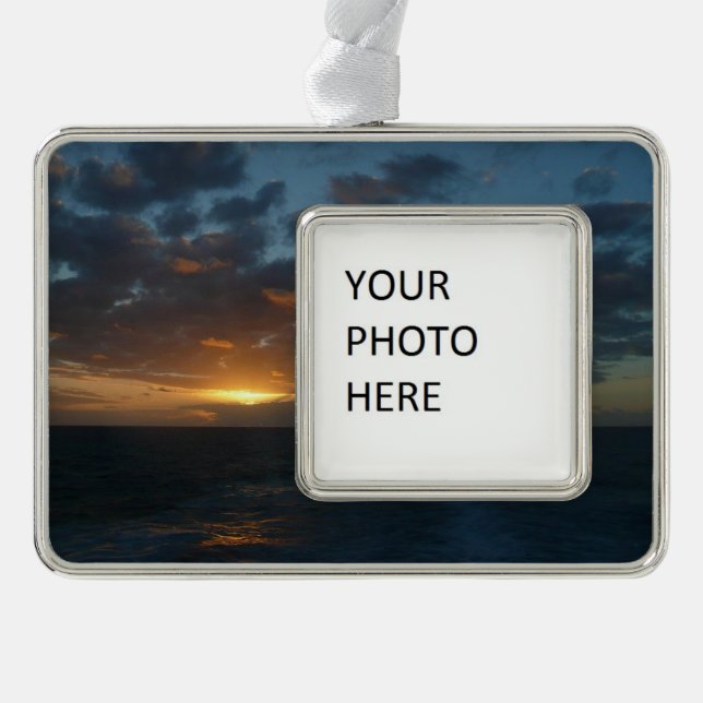 Sonnenaufgang Meer II Meer Seascape Rahmen-Ornament Silber (Vorderseite)