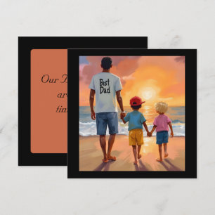 Sonnenaufgang mit 2 Jungs Feiertagskarte