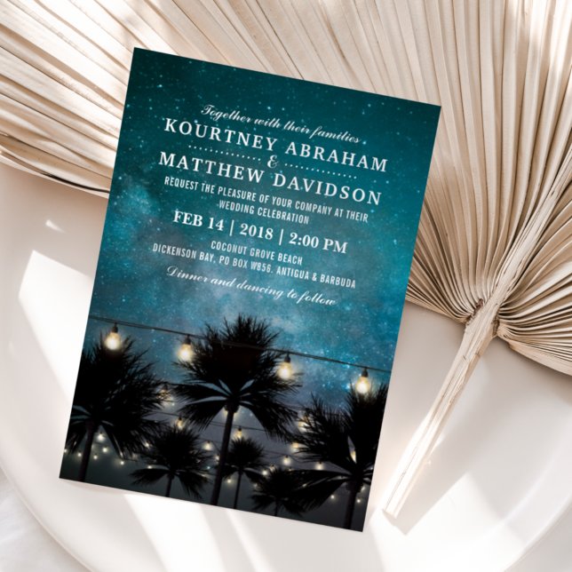 Sonnenaufgang mit tropischen Palmen Einladung (Von Creator hochgeladen)