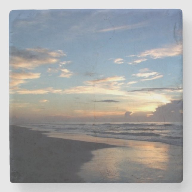 Sonnenaufgang, Muschel-Insel Steinuntersetzer (Vorderseite)