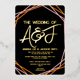 Sonnenaufgang Orange Pink Bright Wedding Folieneinladung