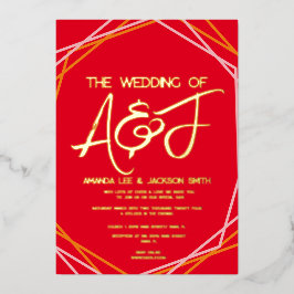 Sonnenaufgang Orange Rosa Hochzeit Folieneinladung