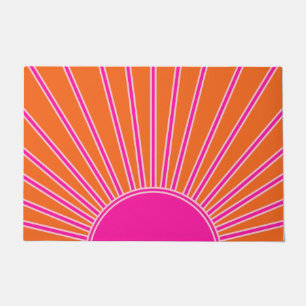 Sonnenaufgang Orange und Hot Pink Preppy Sunshine Fußmatte