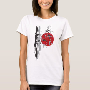 Sonnenaufgang Orientalischer Bambusbaumgarten Zen- T-Shirt