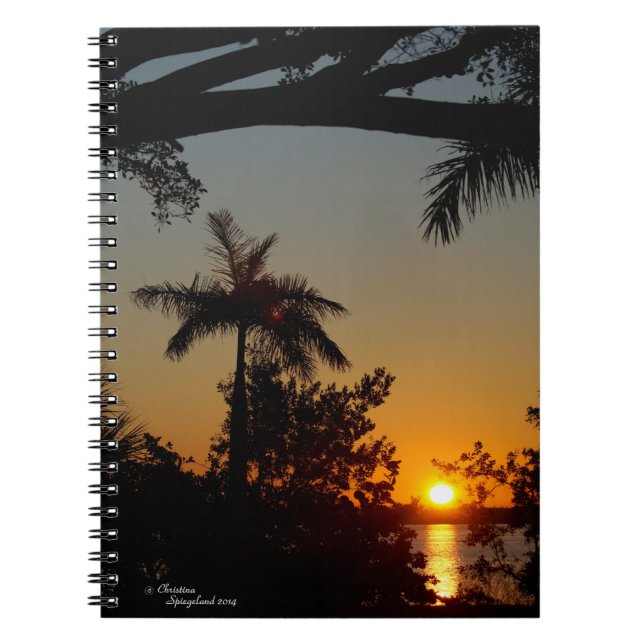 Sonnenaufgang Palm Ocean Notebook Notizblock (Vorderseite)