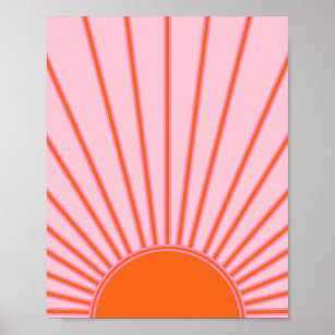 Sonnenaufgang Pastellrosa und orange Sonnenschein Poster